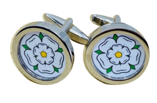 DR Bespoke Yorkshire Rose Cufflinks Round