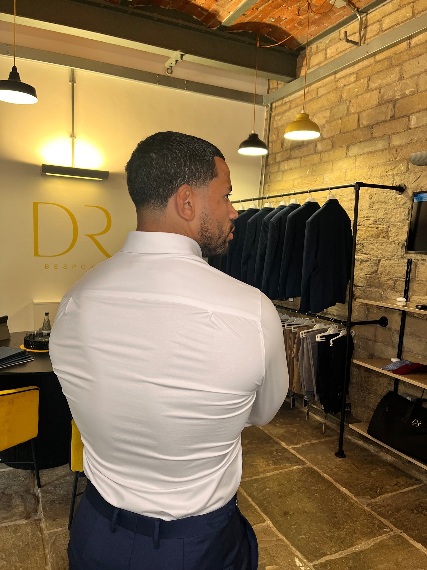 DR Bespoke White Performance Stretch Shirt