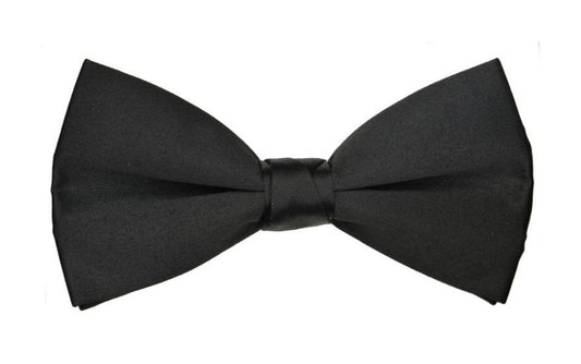 Black Polyester Ready Tied Bow Tie