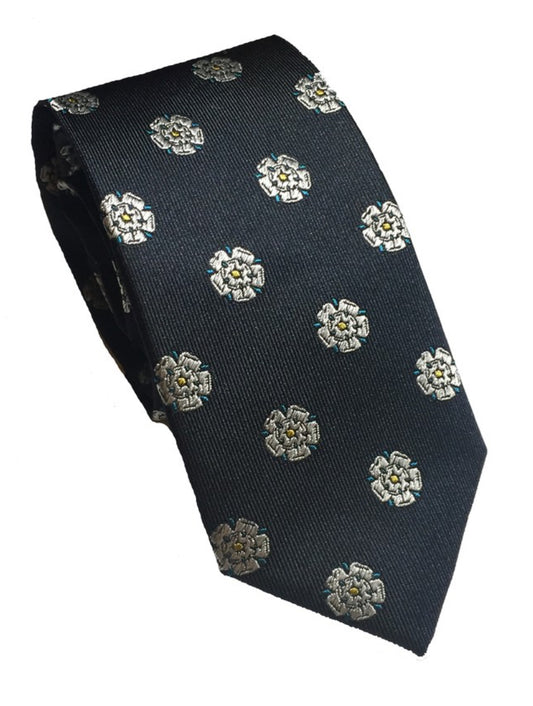 DR Bespoke Yorkshire Rose Navy Tie