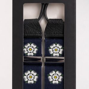 Yorkshire Rose Leather Button Braces