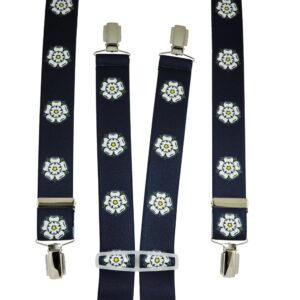 Navy Blue Yorkshire Rose Men's Trouser Braces